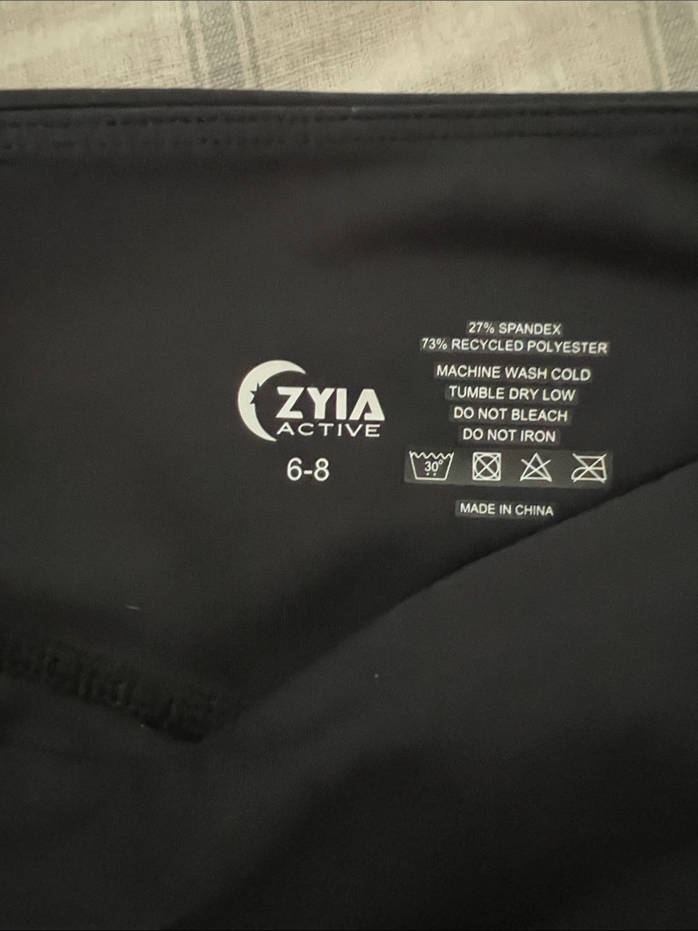 5/$10 item ZYIA Black Leggings with White Chevron Stripes - Picture 2 of 2